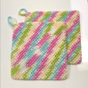 Easter hostesses gift. Cotton potholders handmade